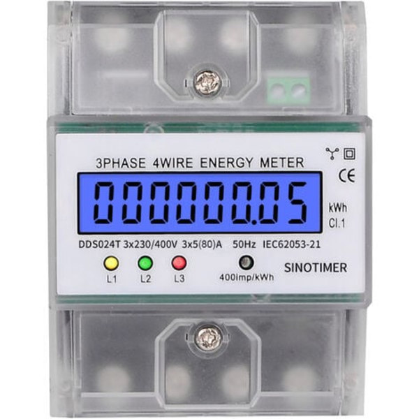 DDS024 5-100A 380V 50Hz enfas AC amperemeter med LCD-display, transparent case