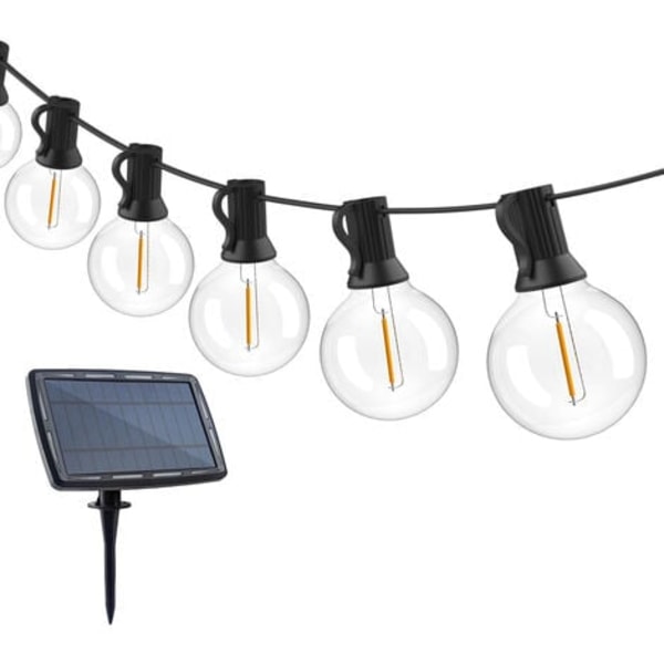 Strängljus utomhus, g40 solslinga, 1200 ma solenergi, 25FT, 25 lampor