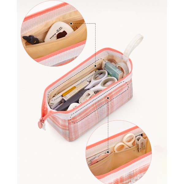 Enkel multifunktionell rutad broderi med stor kapacitet Case (orange)