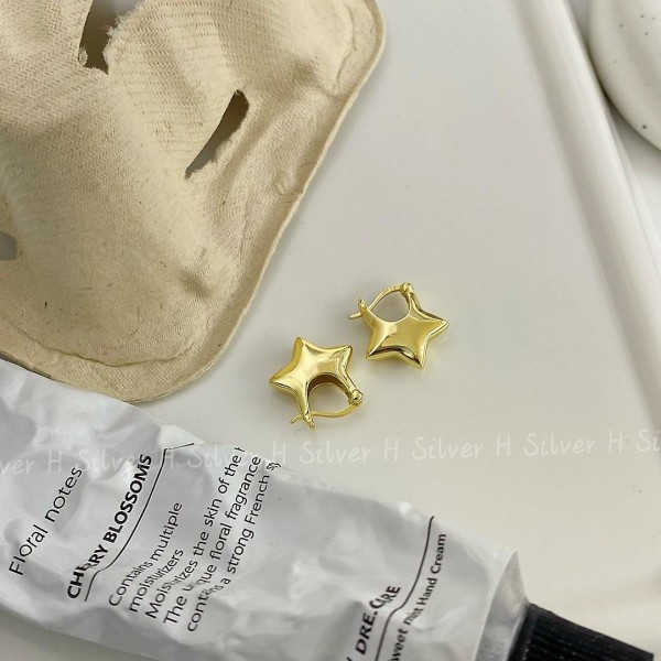 Ørering Star S925 Sølv modesmykker Ac5134 gold color