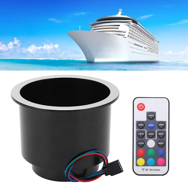 RGB Marine Kopholder med Fjernbetjening – Plastik Drikkeholder til Både, Yachts, RV'er og Lastbiler