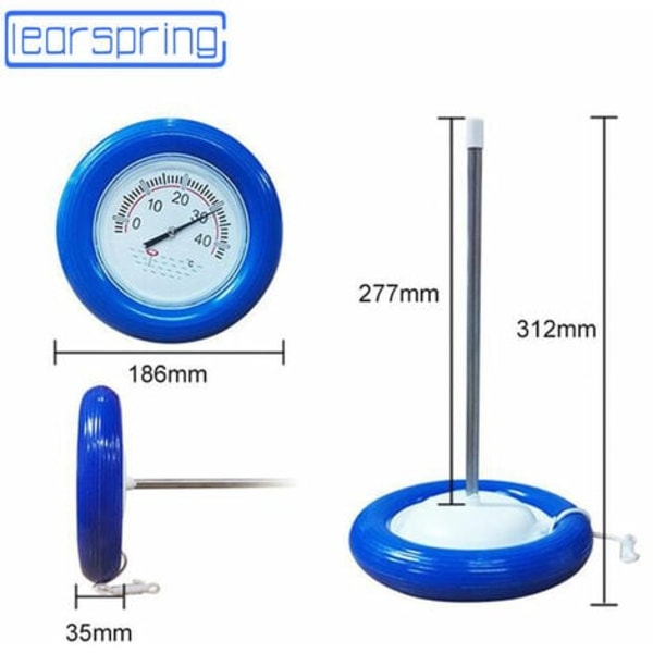 Däck Flytande Pool Termometer Stort Runt Huvud Flytande Vatten Detektering Vatten Termometer Temperatur Tester