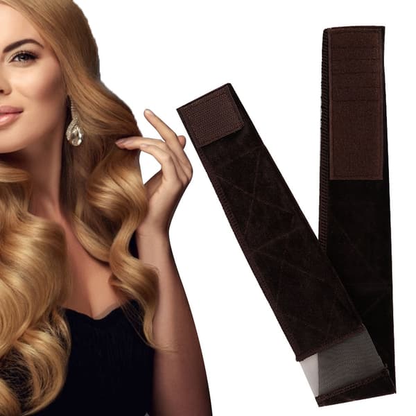 Flexibel Justerbar Perukgrepp Scarf Hårband Håraccessoar Brun