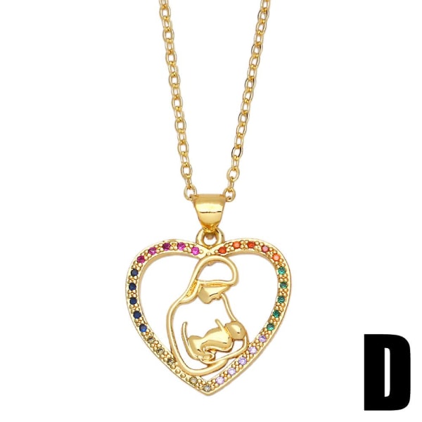 Halskæde gave til mor Zircon Heart Stud Fashion smykker Ac8409 D