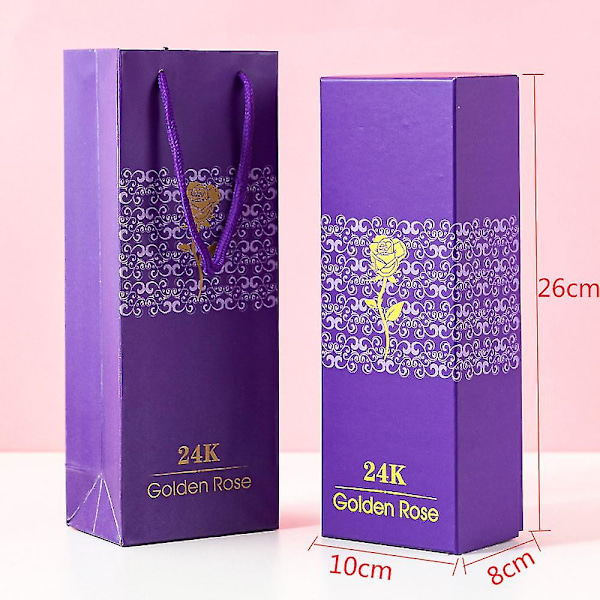 24k folie gylden rose buket blomst til kæreste valentinsdag gave Purple