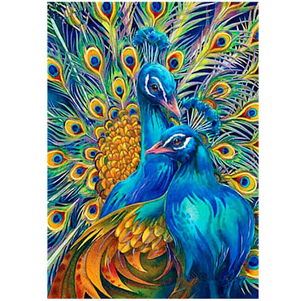 Blå påfågel diamond painting (30*40cm)