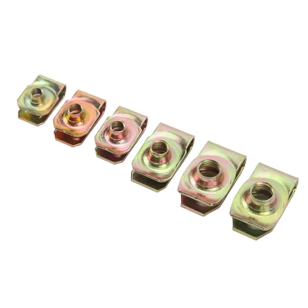 100 st Rostfritt Stål Färgstark Galvaniserad Insatsmutter Clip Mutter Set för Bil U Mutter Kit