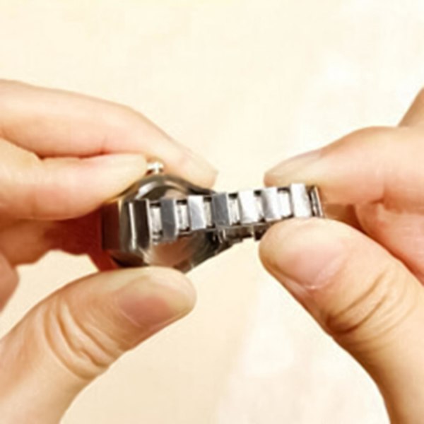 Watch Klockform Stretchig Unisex Pointer Rund Urtavla Quartz Watch Ring För Cocktailparty Black