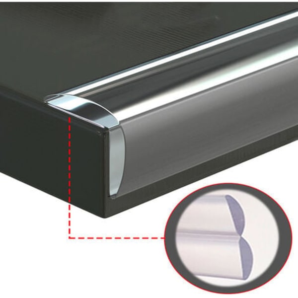 1m lång böjd transparent antikollisionsremsa, mjukt skyddande hörn antikollisionshörnskydd, 15mm*15mm