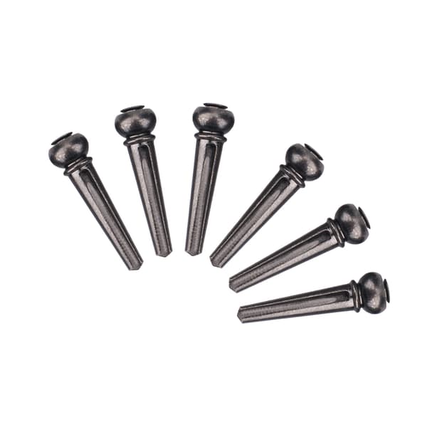 6 stk. sorte messing guitarbrostifter, holdbare reservedele til akustisk guitar