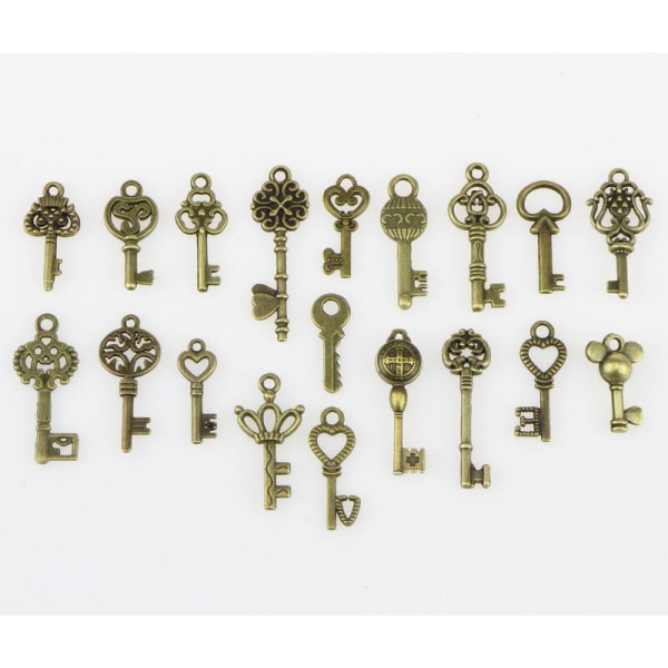 100 stk store antik bronze skelet nøgler rustik nøgle til bryllup dekoration favor, halskæde vedhæng