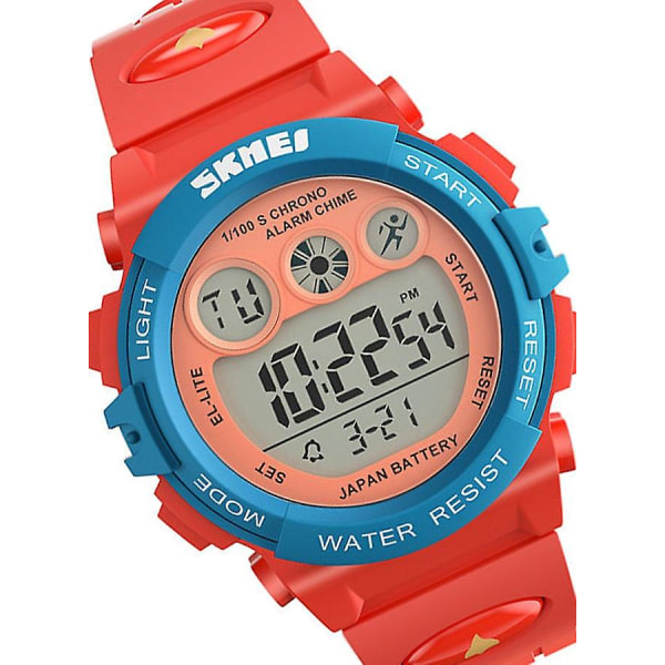 Barn&#39; Lysende elektronisk kalenderklokke Sport 3bar vanntett digital armbåndsur Yz1002