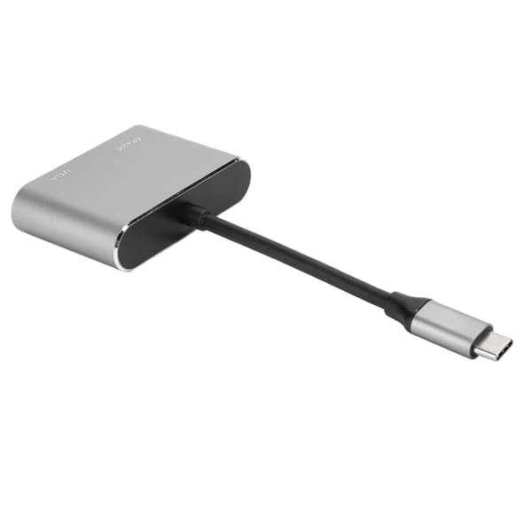 USB C Hub med VGA HDMI DVI DisplayPort Ethernet 4K Opløsning Adapter Dock Grå