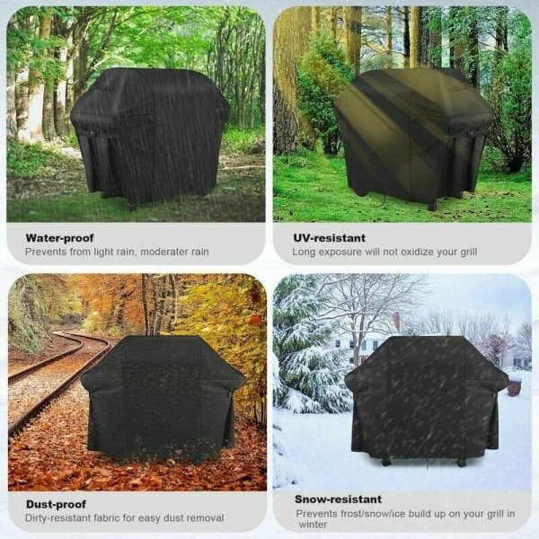 BBQ- cover, BBQ-peite, 600D vedenpitävä kaksikerroksinen säädettävä kaksipuolinen kiinteä solki, Weber BBQ-grillin cover, vedenpitävä BBQ- cover (152 cm)