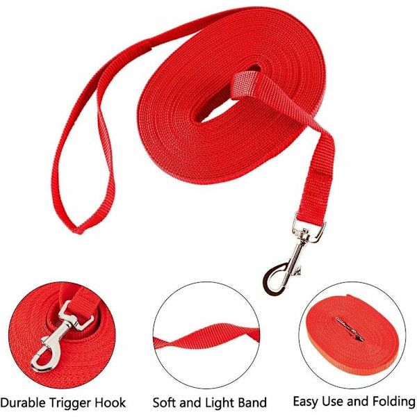 Rød 2,5 cm bred * 3 meter lang nylon bånd hunde kjede bånd trening tau kjæledyr utstyr