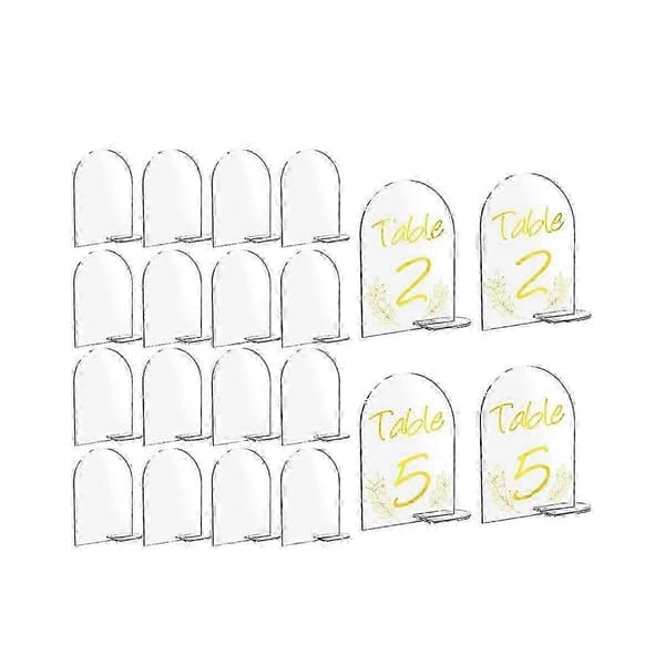 20-pack 6x4 tums tomma akrylskyltar med stativ Bröllopsreception Skylt DIY Båge Akryl St Transparent