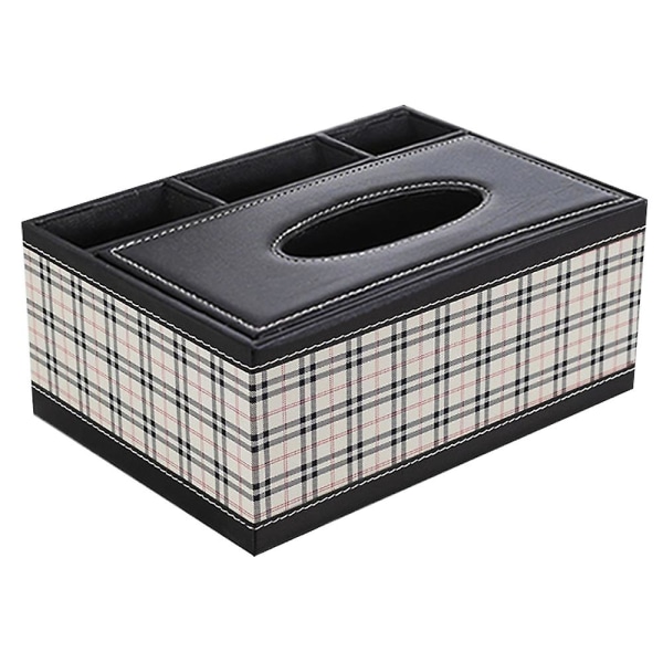 Pu-läder rektangulärt cover - multifunktionell vävnadsboxhållare Fjärrkontrollbox style4