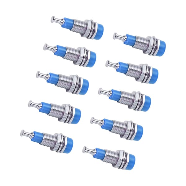 10 st/set 2mm Nickelpläterad Banana Hona Jack Socket Panelmonterad bindningsstolpe (blå)