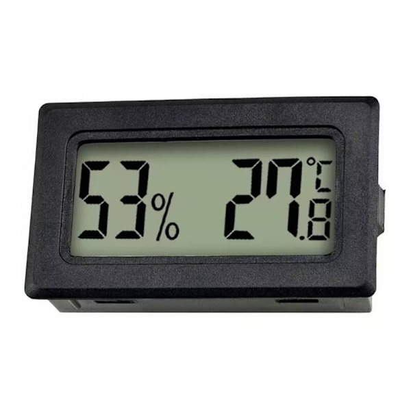 (Trådlös Celsius Svart 3st) Inbyggd krypande djuruppfödningsbox termohygrometer