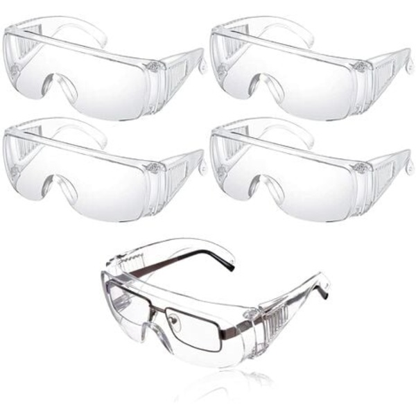 5 delar skyddsglasögon mot droppar Ögonskydd Dammglasögon Klara anti-dimma skyddsglasögon för dagligt bruk, gör-det-själv, laboratorier, svetsning, slipning