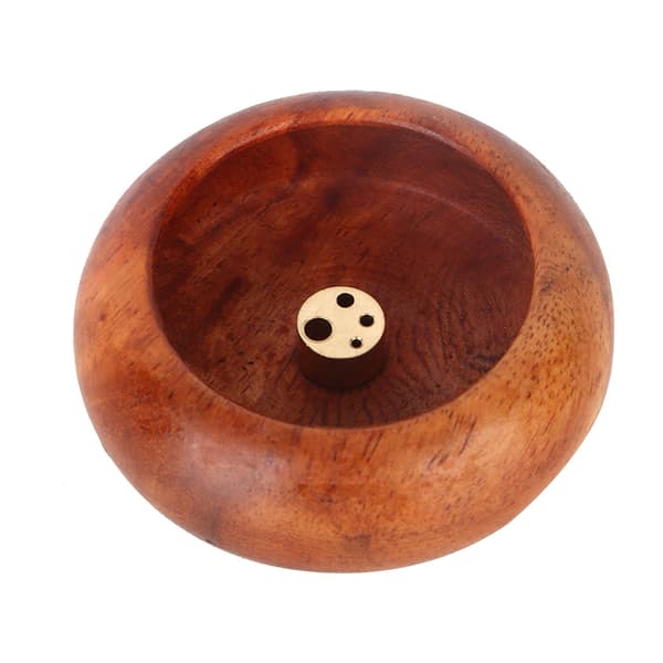 Mini rund røgelsesholder - skålform (rosetræ)