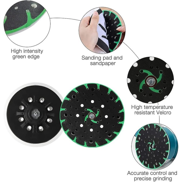 150 mm slibeskive, 150 mm slibeskive Slibepude Slibegrænsefladepuder til random orbit slibere, Bosch slibemaskiner, Festool Loop, Grøn