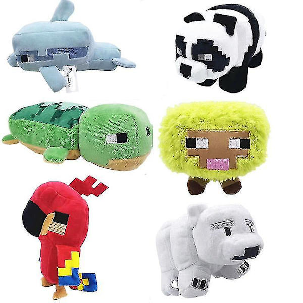 Minecraft pehmolelu nukke mehiläinen delfiini papukaija nukke pelin oheislaite-23 S