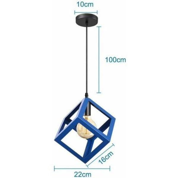 Set med 2 moderna taklampor i kubform ljuskrona i geometrisk stil metall taklampa E27 taklampa för säng