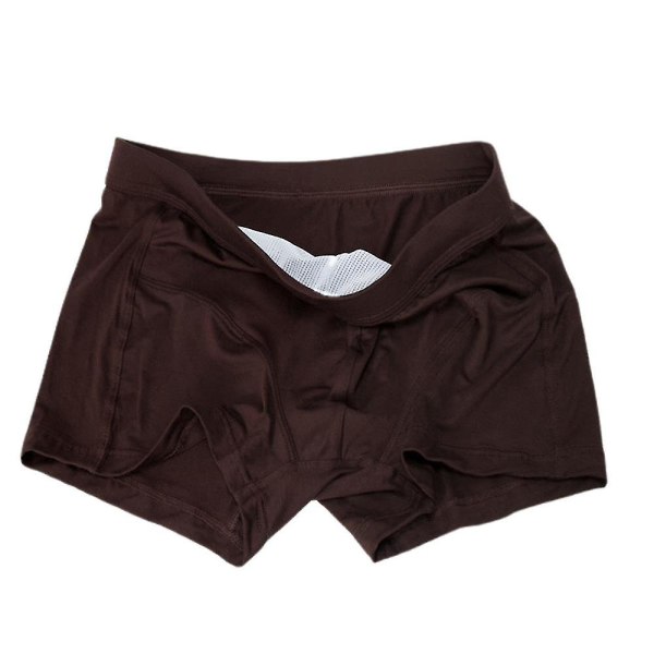 Mænd Modal Boxer Briefs Undertøj Stretch Boxers Underbukser Coffee 3XL