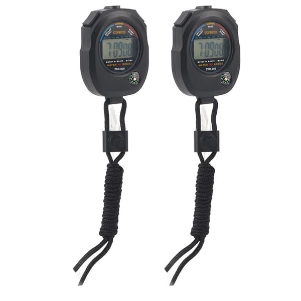 2-pack Multifunktionell LCD Stoppur Timer för Sport Löpning Racing Simning