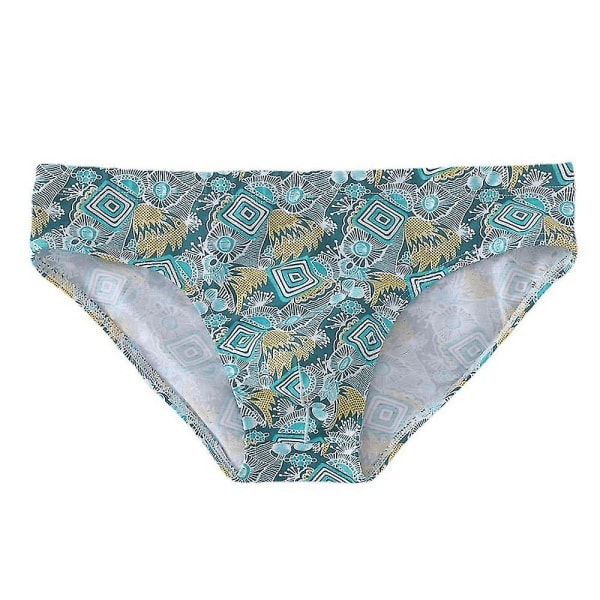Menn Voksen Print Low-rise-truser Pustende undertøy Cyan 3XL