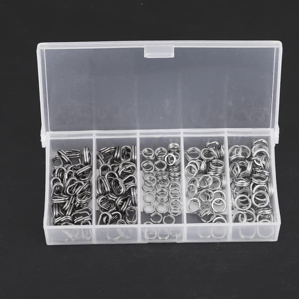 200 stk. Dobbelt Split Ring Connector Fiskeriudstyr i Rustfrit Stål