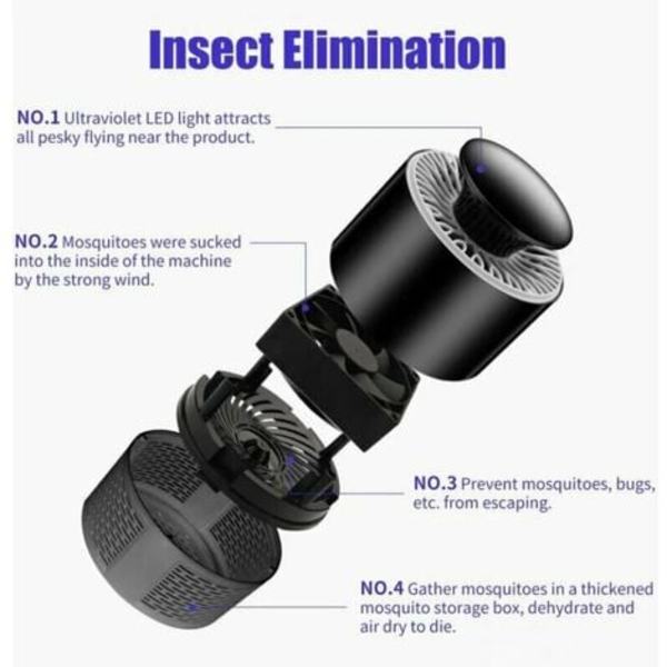 Lights Large Touch Light Sticky Mosquito Killer Husholdnings Mosquito Killer Lamp (hvit)