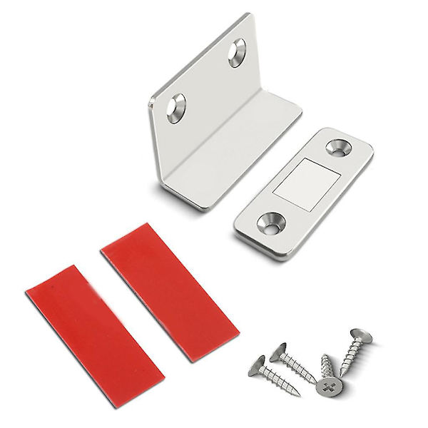 L-muotoinen magneettikaappi Magneettinen salpa Pidä kaappi vaatekaappi suljettuna Silver
