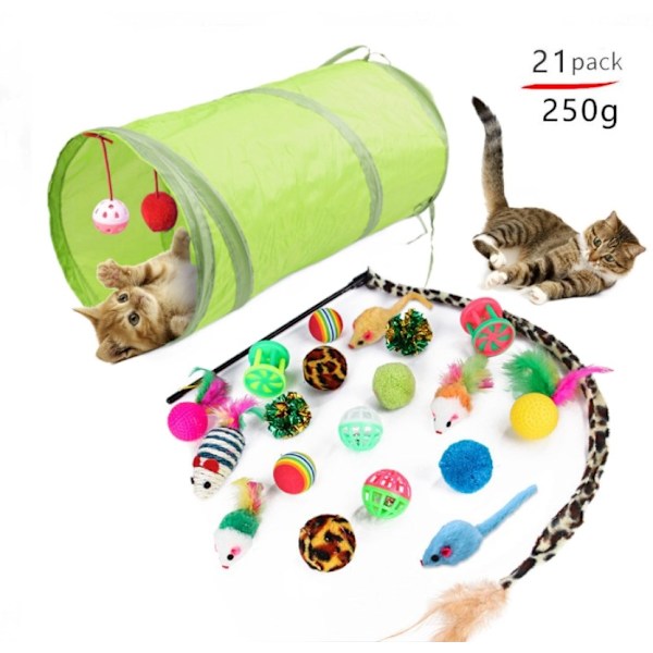 21 stk Cat Teaser Stick Plysmus Amazon Kombinationslegetøj Set No. 1