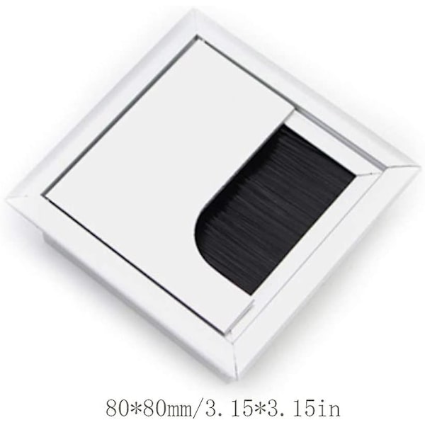 Kabelhål Cover Skrivbord Dator Tråd Kabel Hål Tillbehör Cover Dator Skrivbordsgenomföring För skrivbordshantering Rektangulär 2 delar 80 X 80 Mm