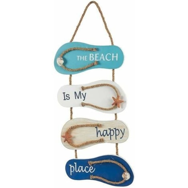 Nautical Beach Flip Flops $ Vægdekoration trætøfler, hængende, væg- og dørdekoration Navy boligindretning