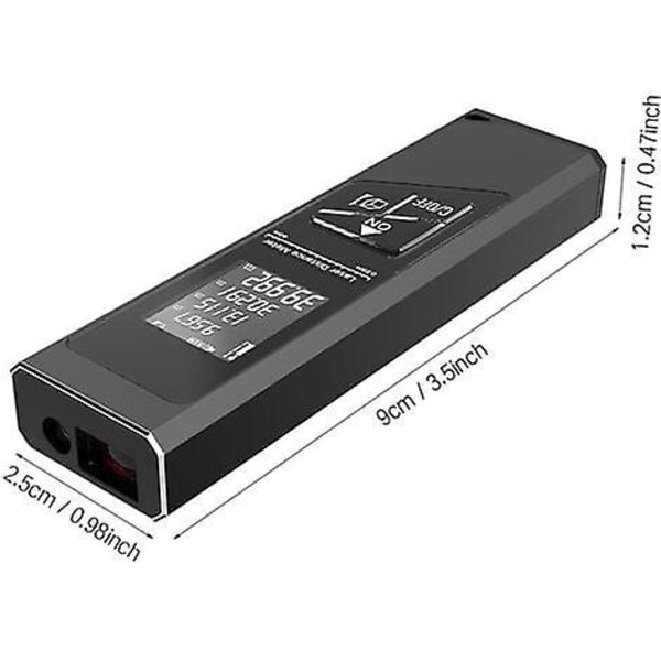40m laseravståndsmätare, USB uppladdningsbar bärbar mini digital lasermätare Mät, area/volym/sats