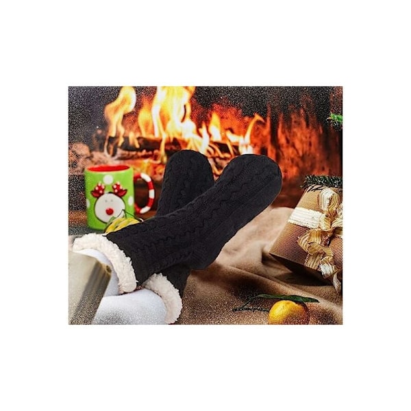 Par tofflorstrumpor damer tofflorstrumpor damer varma tofflorstrumpor med mjukt fleecefoder, halkfri thermal chock