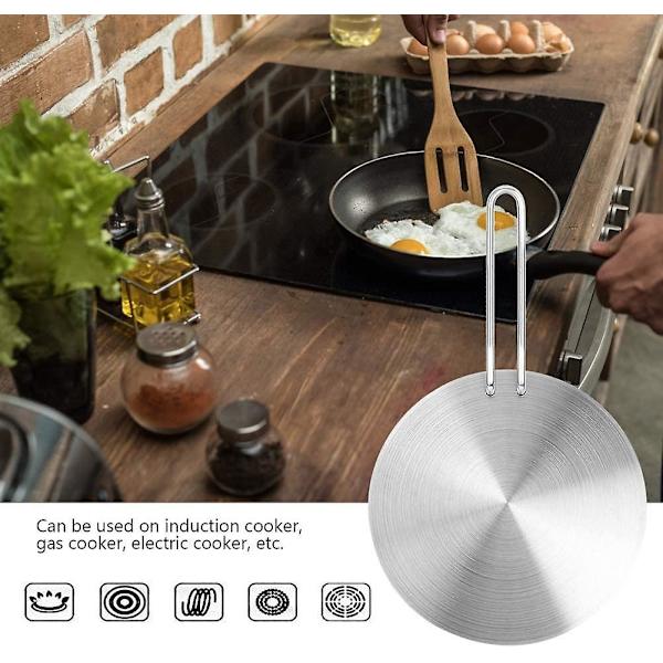 Värmespridare i rostfritt stål Värmespridare Induktionshäll Adapter Omvandlare Gas elektrisk häll (22cm)