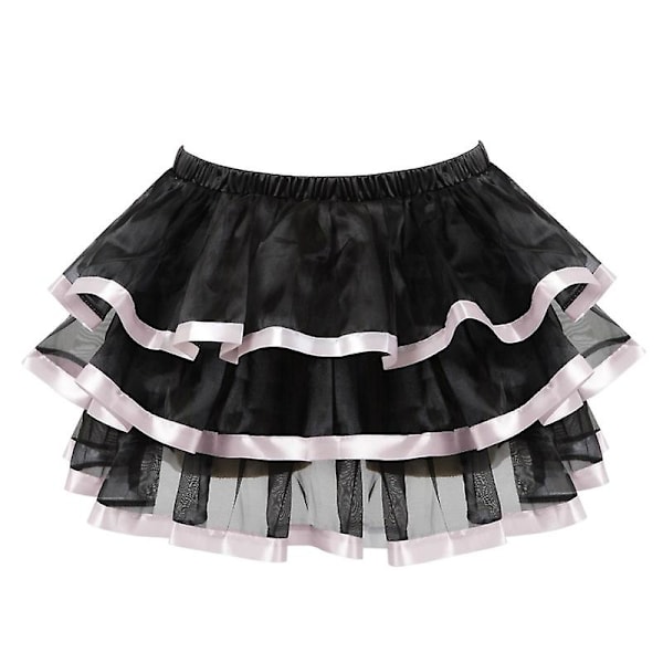 S-6xl Kvinnor Sexiga Korsetter Overbust Korsett Och Kjol Set Black 5XL