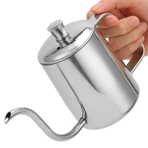 Rustfrit stål sølv 350ML kaffekedel med lang, fin tud