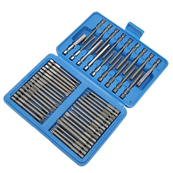 50st Extra Lång Säkerhetsbits Set Fyrkantig Platt Hex Spline Koppling Torx Multi Storlekar Skruvmejselbits