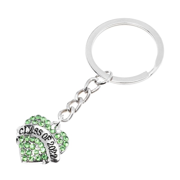 Graduation Key Chain Legering Nøglering Hjerte Charm Circle Sød eksamensgave Green