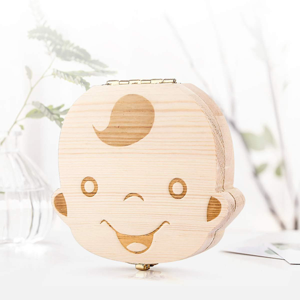 Mælketandæske, Babytænderæske Træ Børn Mælketandæske Drenge Mælketandæske Piger Souveniræske Julegave
