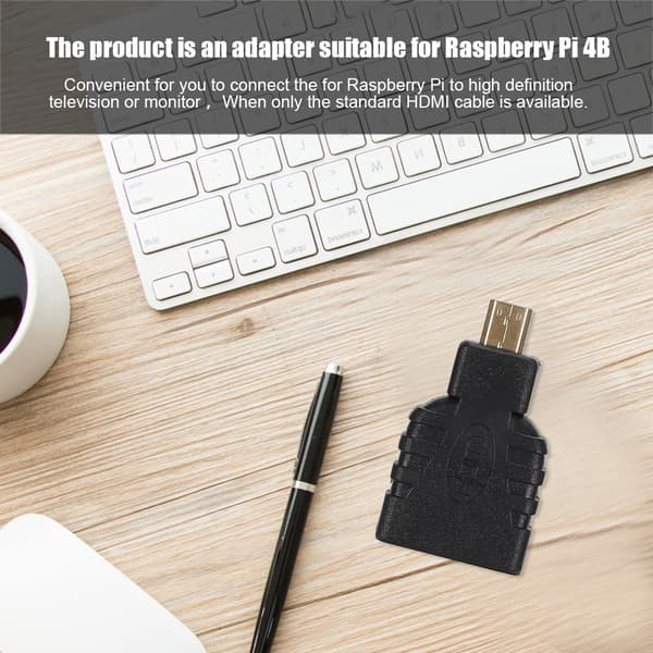 10 st Svarta ABS Micro HDMI till HDMI Adapter 1080P för Raspberry Pi 4B