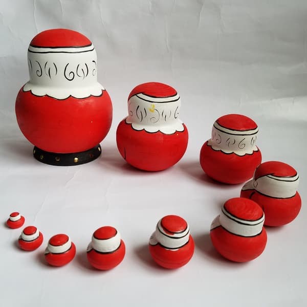 10 Matryoshka Dockor Juldekorationer Staplingsdocka