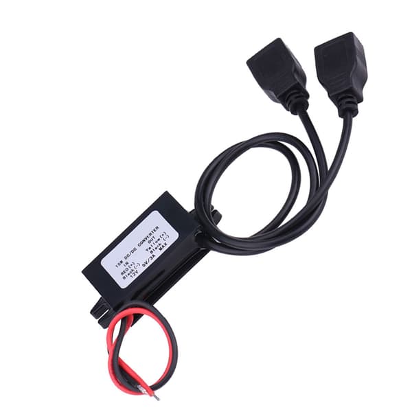 12V til 5V Dual USB Biloplader Adapter Modul til Telefon Motorcykel