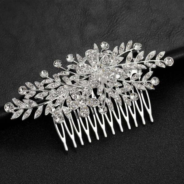 Hårkam Legering Innlagt Rhinestone Butterfly Leaf Comb Daglig Uformelt Hodeplagg 5