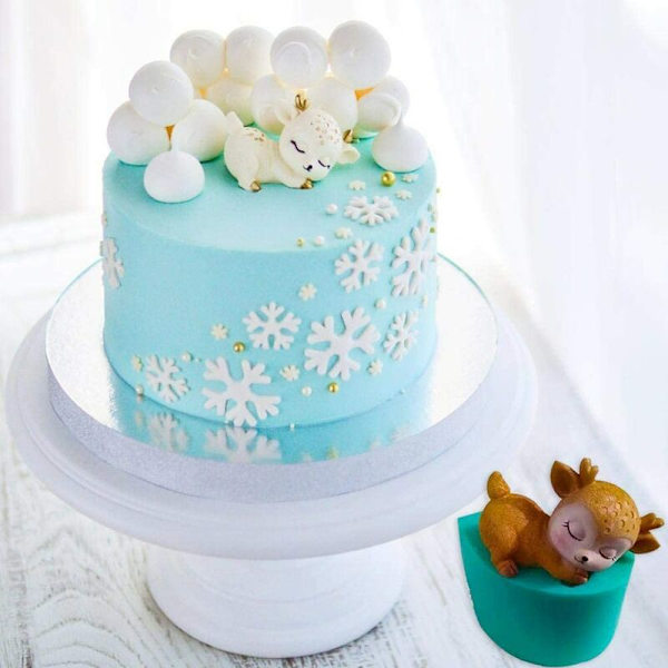 Resin Form 3D Dyr Stereoskopisk Hjorte Harpiks Silikone Form Sika Deer Silikone Lyseform 3D Form til DIY Craft Cake De